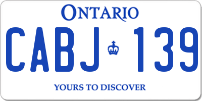 ON license plate CABJ139