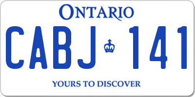 ON license plate CABJ141