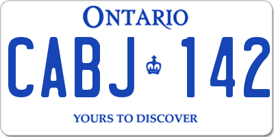 ON license plate CABJ142