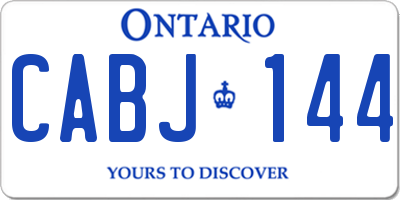 ON license plate CABJ144