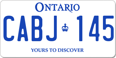 ON license plate CABJ145