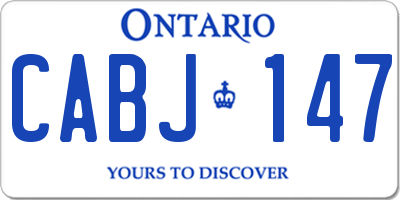 ON license plate CABJ147