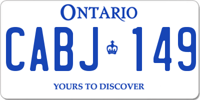 ON license plate CABJ149