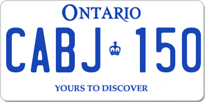 ON license plate CABJ150