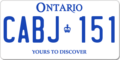 ON license plate CABJ151