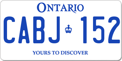 ON license plate CABJ152