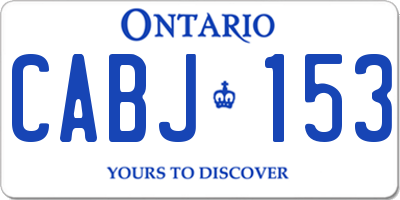 ON license plate CABJ153