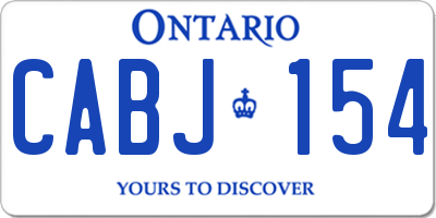 ON license plate CABJ154