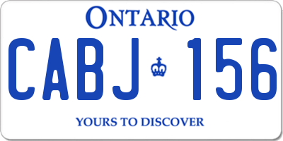 ON license plate CABJ156