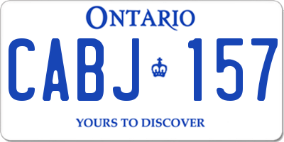 ON license plate CABJ157