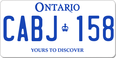 ON license plate CABJ158