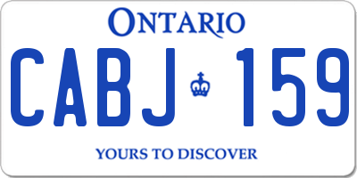 ON license plate CABJ159