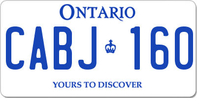 ON license plate CABJ160