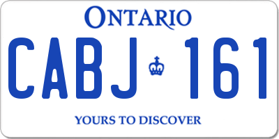 ON license plate CABJ161