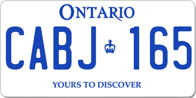 ON license plate CABJ165