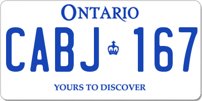 ON license plate CABJ167