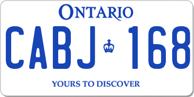 ON license plate CABJ168