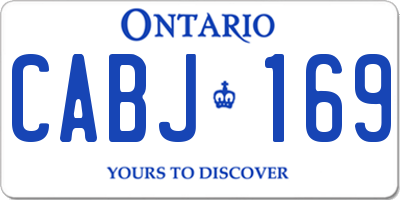 ON license plate CABJ169