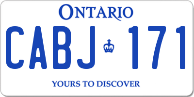 ON license plate CABJ171