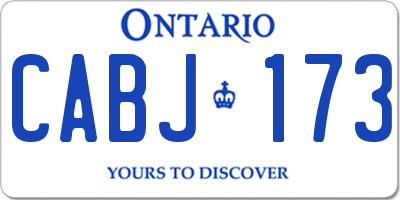 ON license plate CABJ173