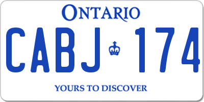 ON license plate CABJ174