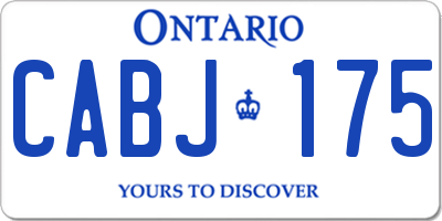 ON license plate CABJ175