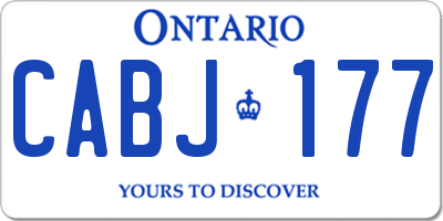 ON license plate CABJ177