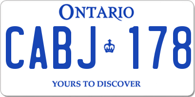 ON license plate CABJ178