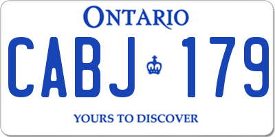 ON license plate CABJ179