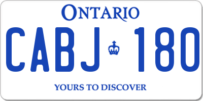 ON license plate CABJ180