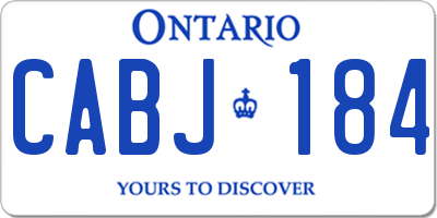 ON license plate CABJ184