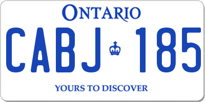 ON license plate CABJ185