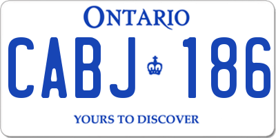 ON license plate CABJ186