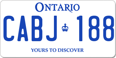 ON license plate CABJ188