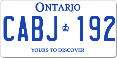 ON license plate CABJ192