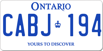 ON license plate CABJ194