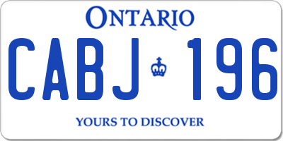 ON license plate CABJ196