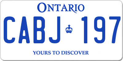 ON license plate CABJ197