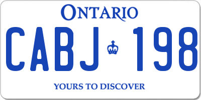 ON license plate CABJ198