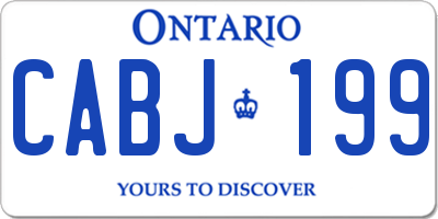 ON license plate CABJ199