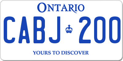 ON license plate CABJ200