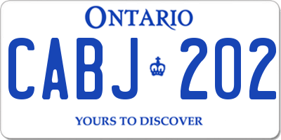 ON license plate CABJ202