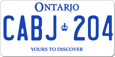 ON license plate CABJ204