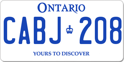 ON license plate CABJ208