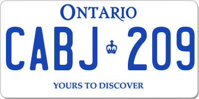 ON license plate CABJ209