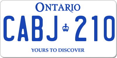 ON license plate CABJ210