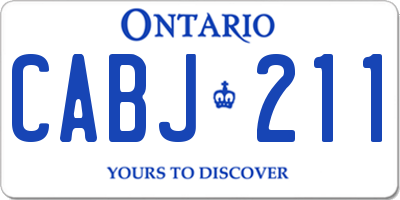 ON license plate CABJ211