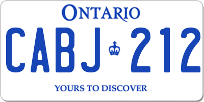 ON license plate CABJ212