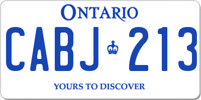 ON license plate CABJ213