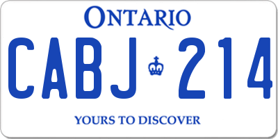 ON license plate CABJ214